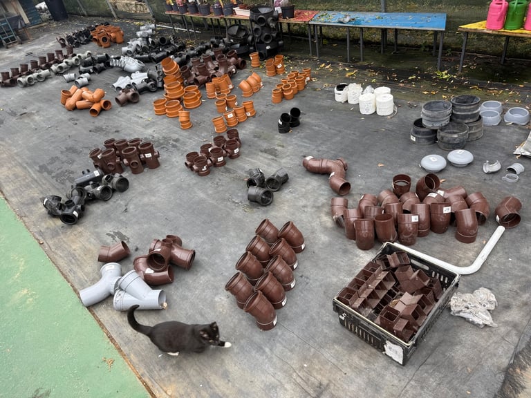 Groundwork piping, guttering, ducting, plumbing
