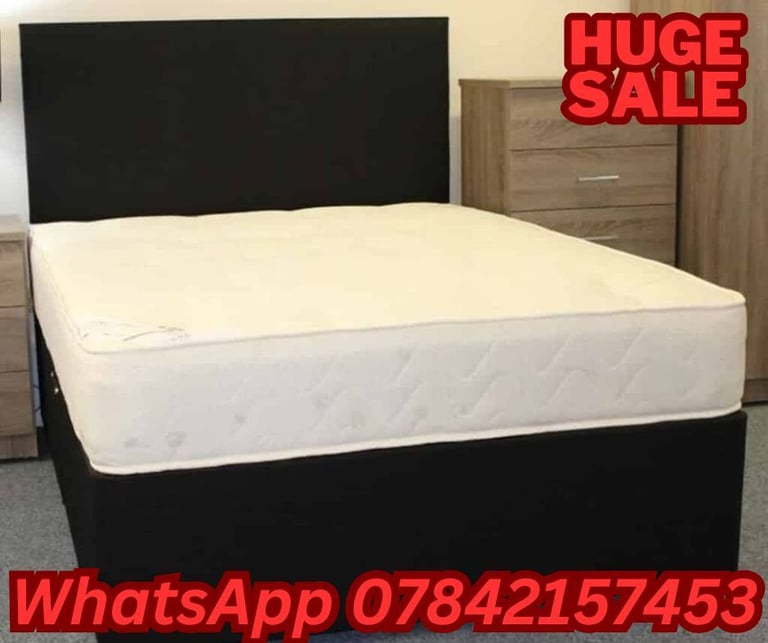 NEW DOUBLE - SINGLE BED - DRAWER  STORAGE WITH MATTRESS 