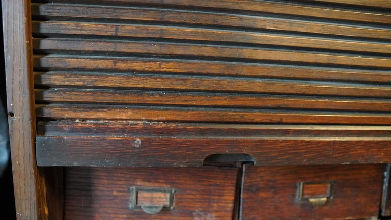 image for Large antique apothecary style cabinet with multiple drawers