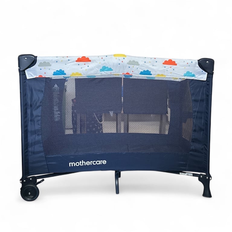 image for Mothercare Classic Travel Cot – Blue Cloud / Stars, Unused & Complete with Carry Bag