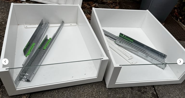 4 IKEA Komplement PAX Wardrobe White Glass Front drawers FREE DELIVERY 064