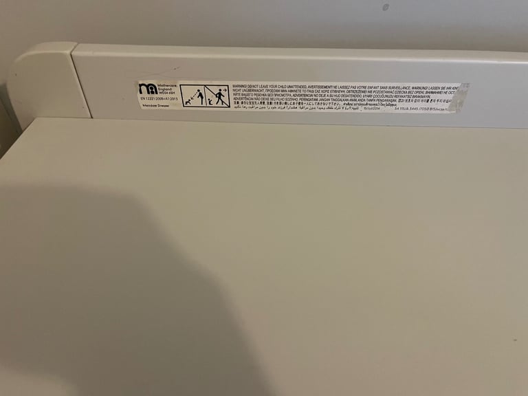 Grey matching nursery wardrobe and draws/changing table