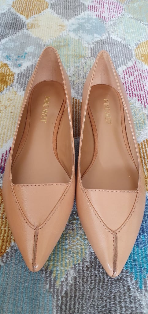 image for Leather caramel pointed toe ballet flats