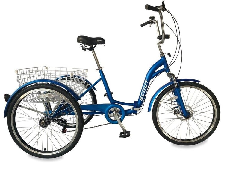 Adults tricycle, folding frame, 24 inch wheels, 6speed shimano gears