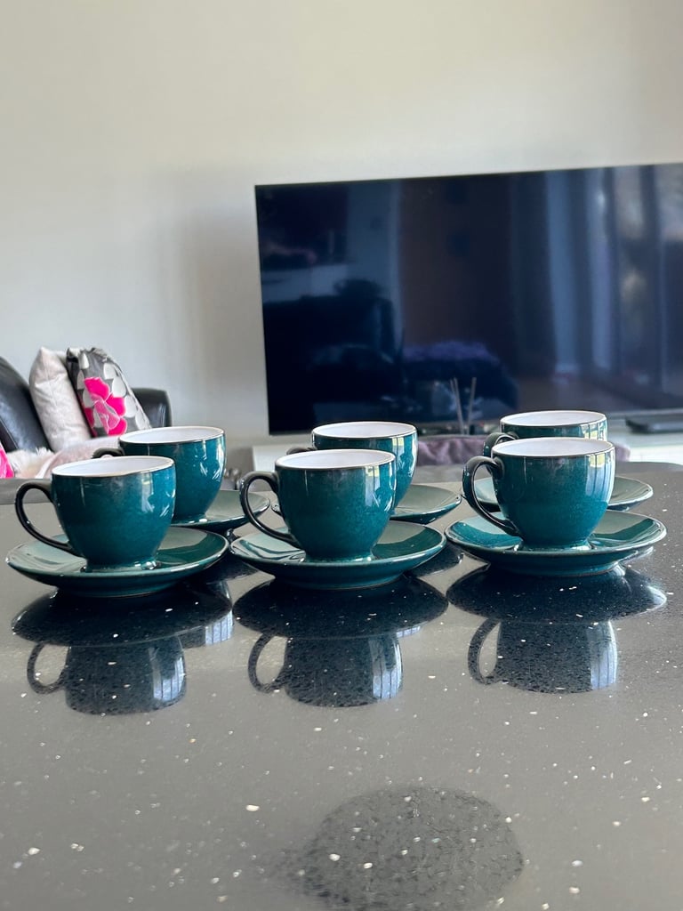 image for Denby Greenwich 6 Piece Cup and Saucer Set