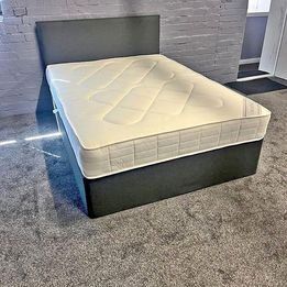 Stylish Upholstered Divan Bed with Storage Ideal for Small Double or King Bedrooms