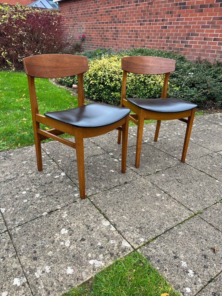 Pair of Beautility teak dining chairs (delivery available)