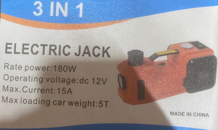 3 in 1 Electric Car Jack 12V DC 5 Ton Lift Hydraulic Jack kit Roadside Tire Change Lifting Tools JIY