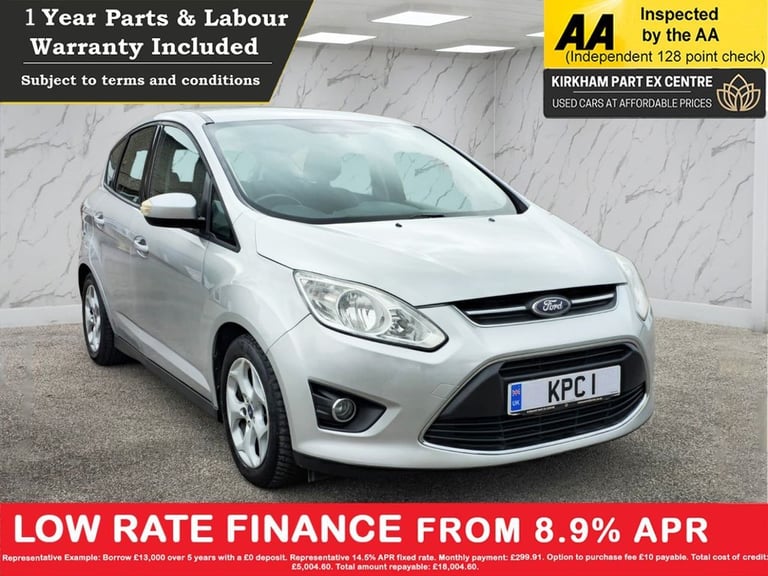 image for 2012 Ford C-Max 1.6 Zetec MPV 5dr Petrol Manual Euro 5 (105 ps) NATIONWIDE PARTS &amp; LABOUR W M...