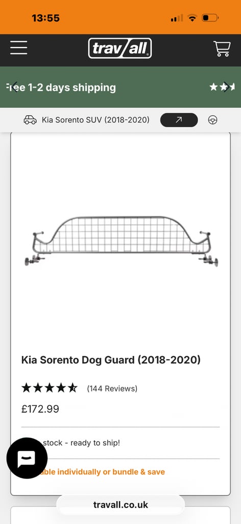 Travall dog Guard - Kia Sorento 2018-2020