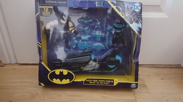 spin master dc bane vs batman figures & moto tank with accessories boxed new other