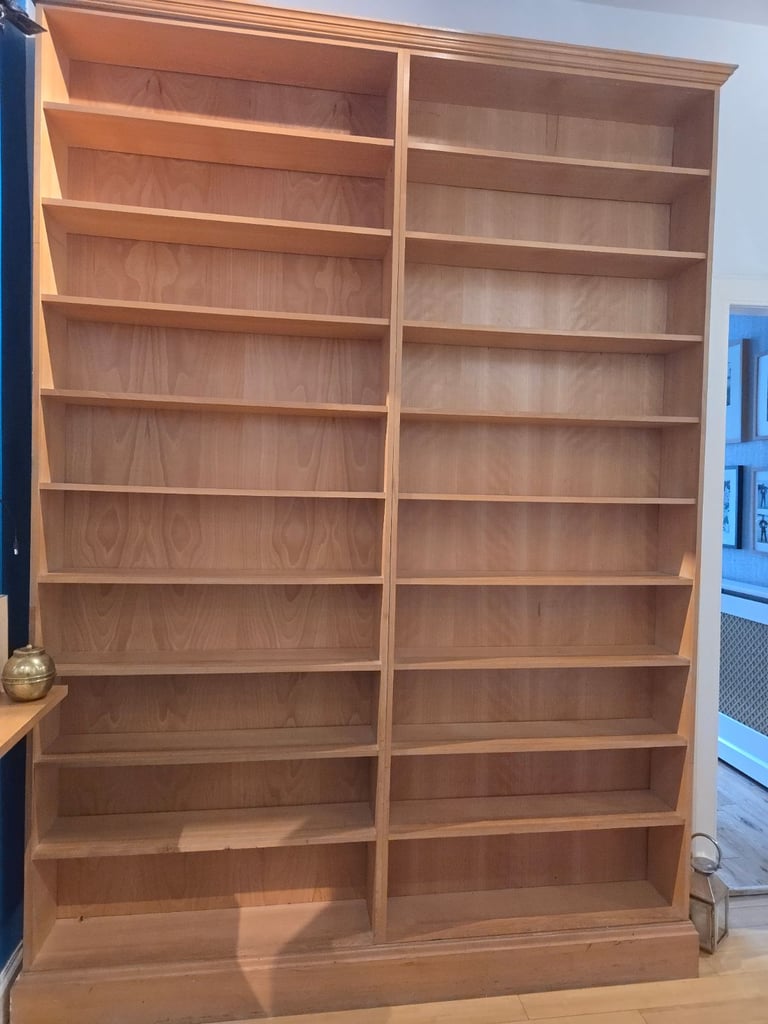 image for Hand-made beech-wood double bookcase