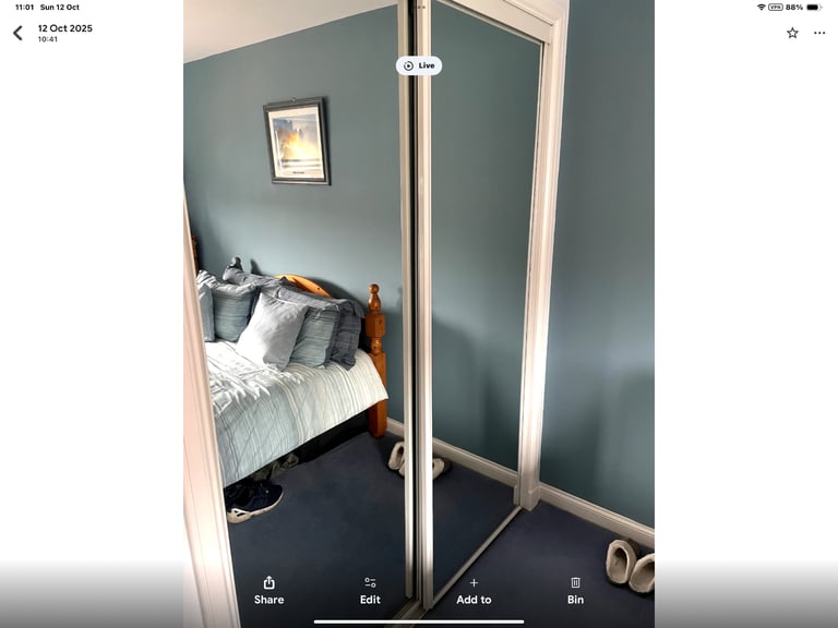 Sliding mirror wardrobe doors. 2 sets = 4 doors 