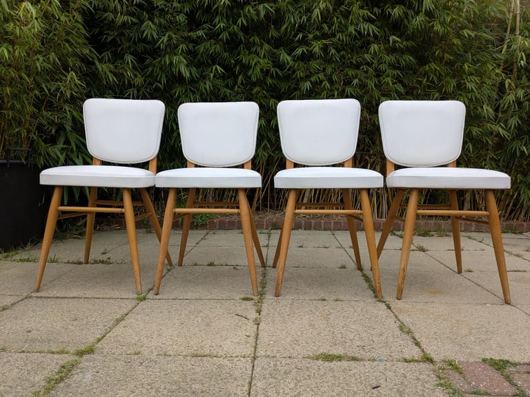 4 x Vintage Retro Dining Chairs MCM Delivery Available 