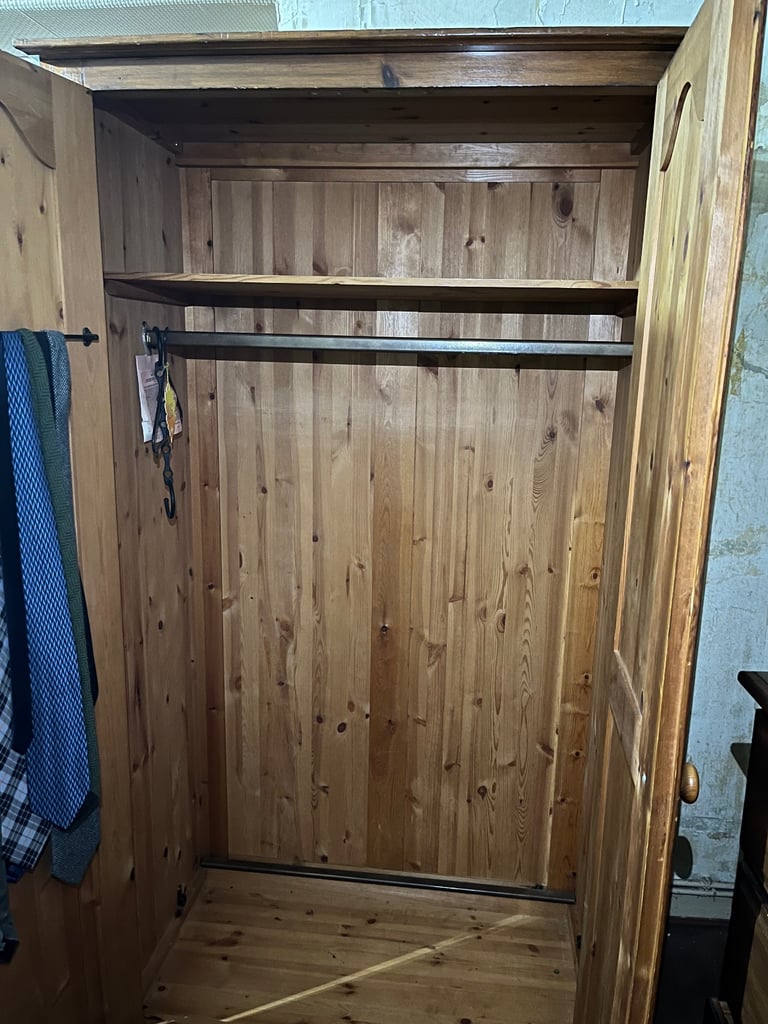 Solid Pine Double Wardrobe 
