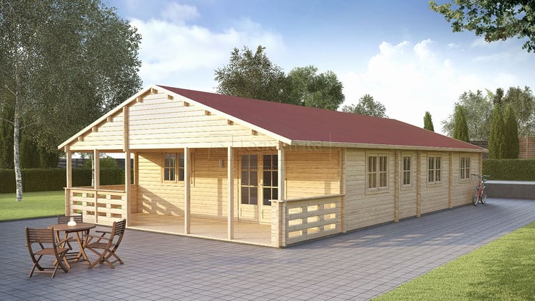 Log cabin, garden room, timber structure, holiday home Alicante 8m x 14.5