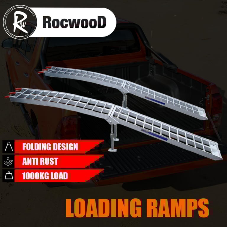 image for 2 x New Folding Aluminium Ramps Motorcycle Quad Trike Buggy Lawnmower