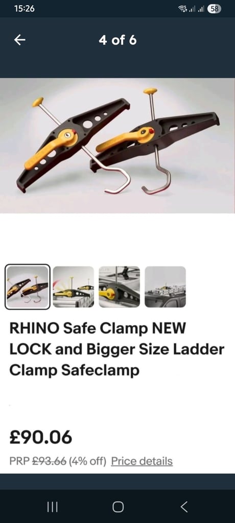 Van Rhino ladders clamps with lock