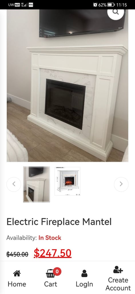 Electric fireplace with marble insert and wood surround 