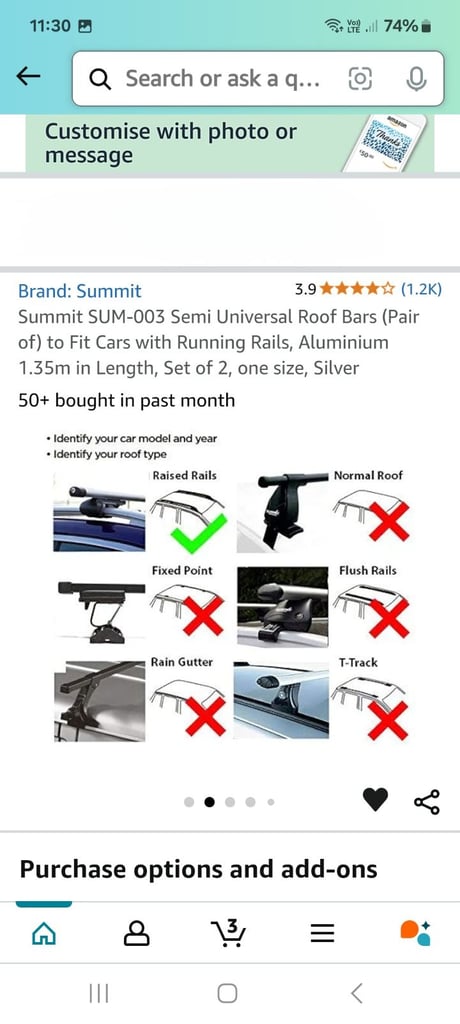 Car roof bars NEW