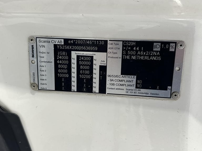 2021 (71) SCANIA 500S 6X2 MIDLIFT