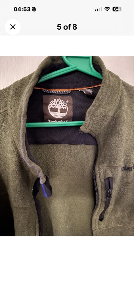 image for Timberland Mens Vintage Full Zip Outdoor Fleece Jacket Size Large