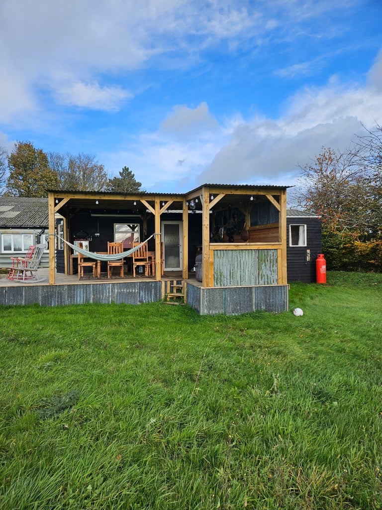 Static caravan with timber structure