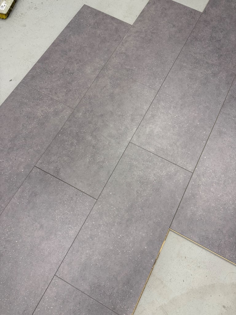 image for 8mm Tile Effect Laminate Flooring Concrete Grey