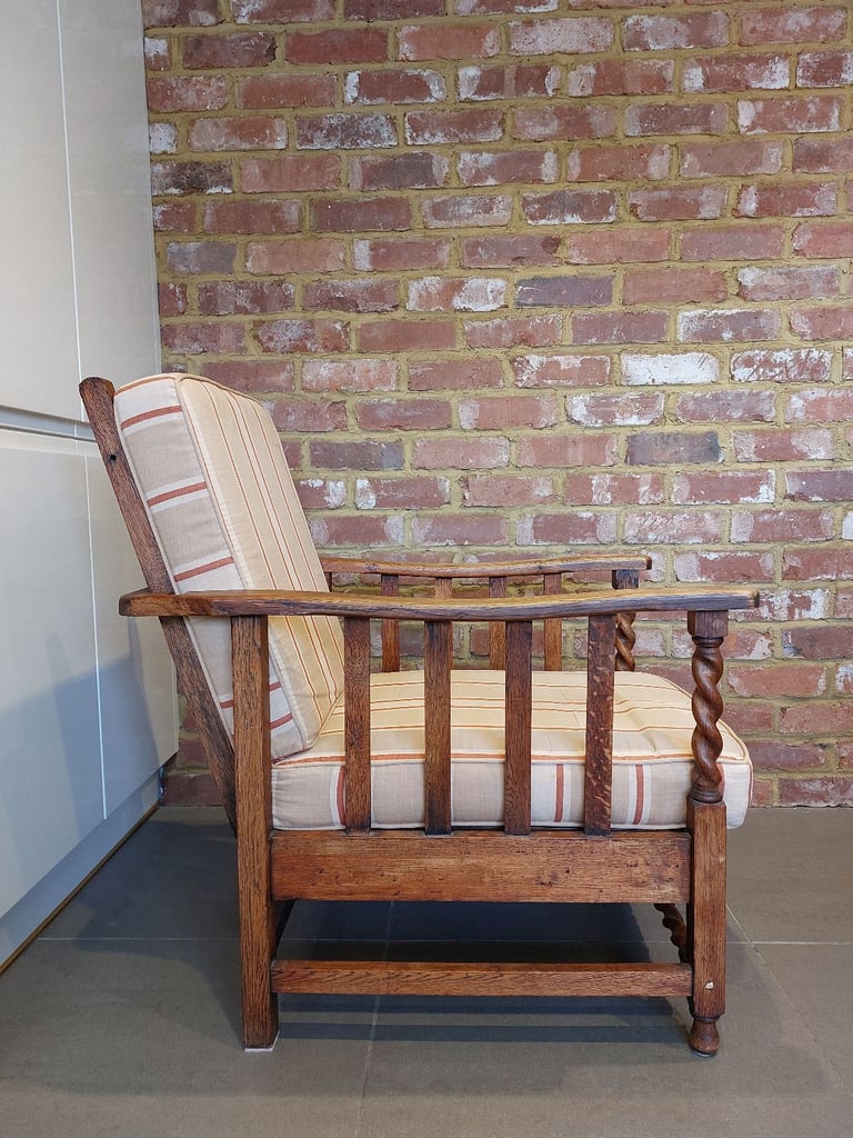 Vintage Steamer Chair, Armchair with Fold-Out Footrest