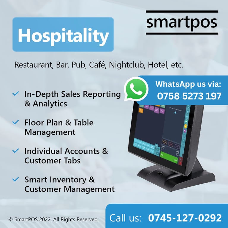 15” NEW EPOS System Retail Hospitality Salon Takeaway Restaurant With Software
