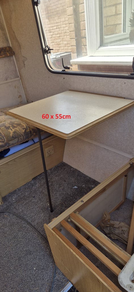 Caravan motorhome camper or boat table - not free standing (attached to the wall)