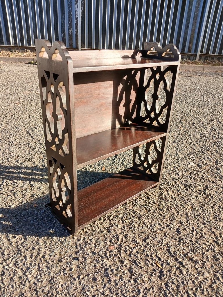 image for Edwardian Mahogany Small Fret Work Hanging Shelves 