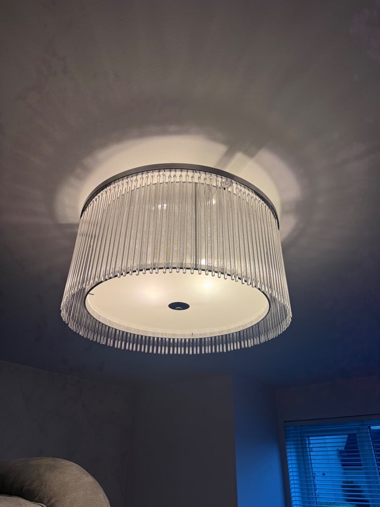 image for Silver fitted chandilier 
