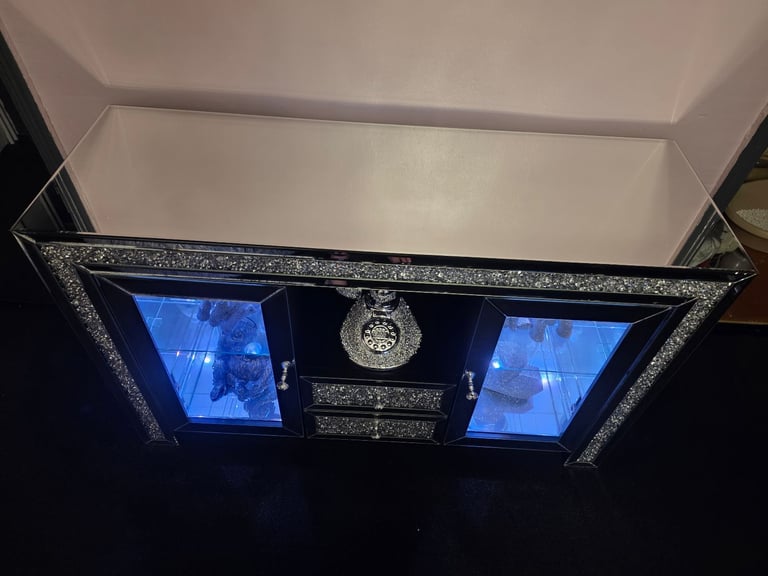 image for Crushed diamond sideboard with colour changing lights