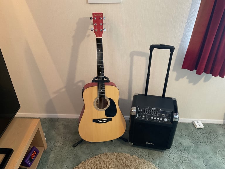 image for Eastwood electro acoustic guitar/ Skytec buskers amplifier 