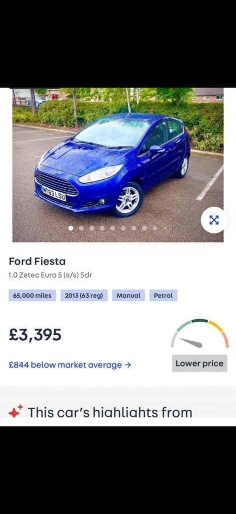Ford FIESTA Zetec 2013, Manual 1.0L, full service history, £20 tax, px or swaps welcome, 5 doors