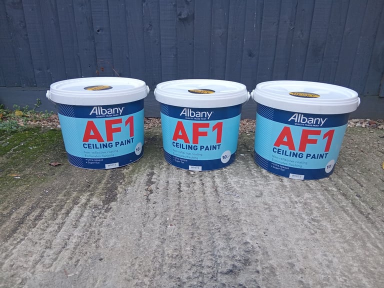 3 x 10Ltr Of Albany AF1 White Ceiling Paint
