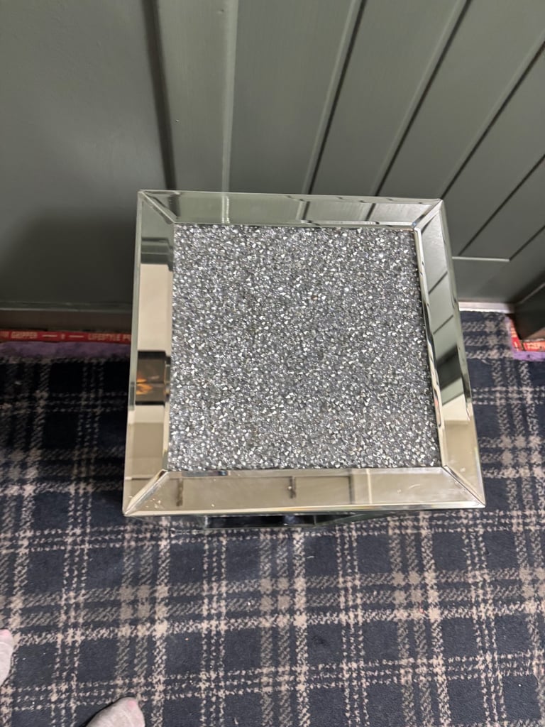 image for Mirror side table and floating mirrored shelf 