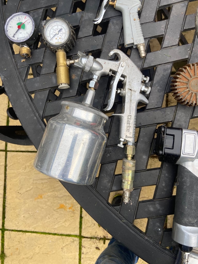 Air compressor and assortment of attachments 