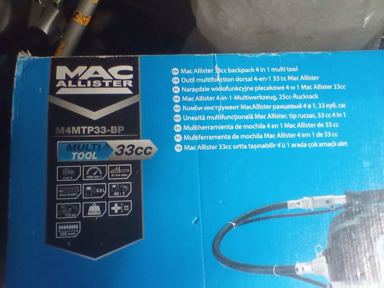 Mac allister hedge strimmer new 4 in 1 multi tool petrol