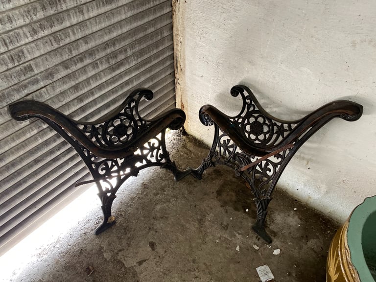image for Antique cast iron bench