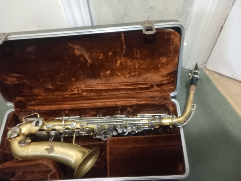 image for Alto Saxophone  bargain-not the prettiest but plays very well with  an excellent tone