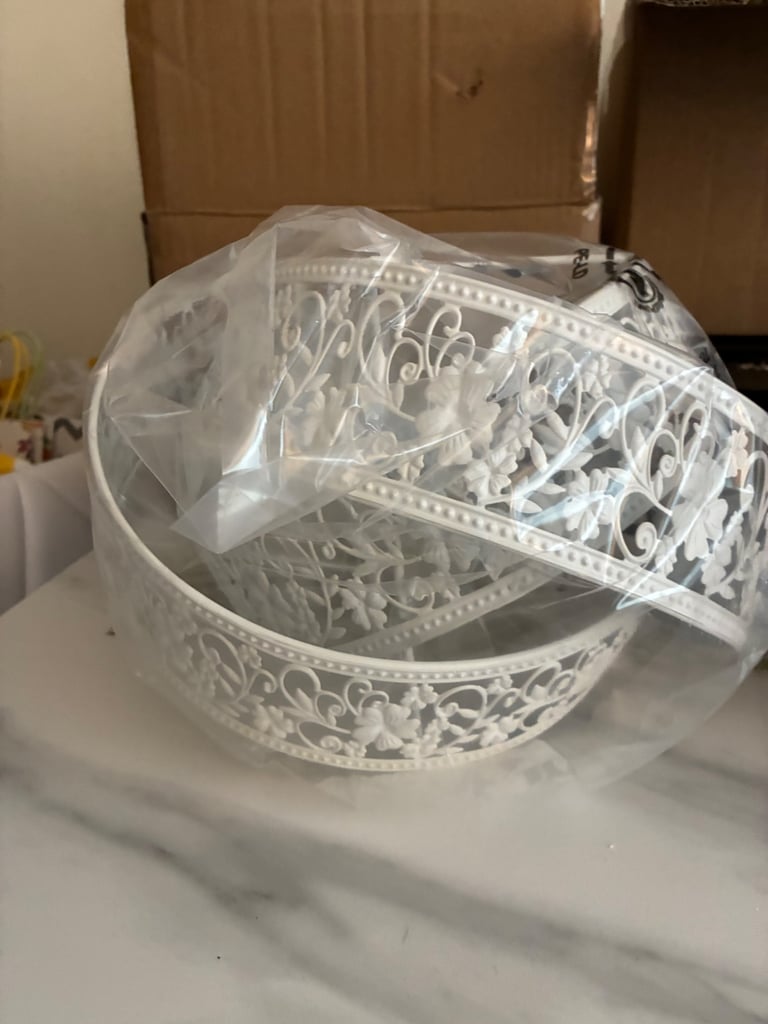 White metal light shades - NEW x2 £20