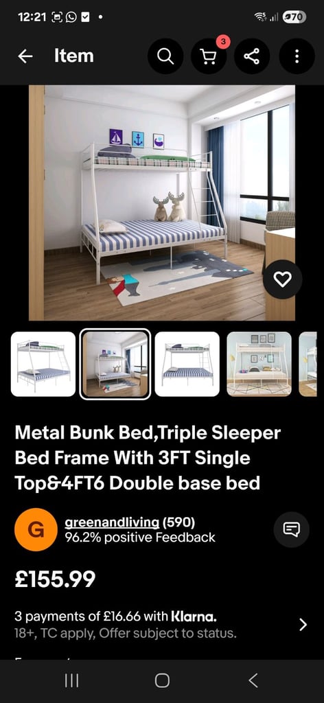 image for Double bunk bed 6 months old