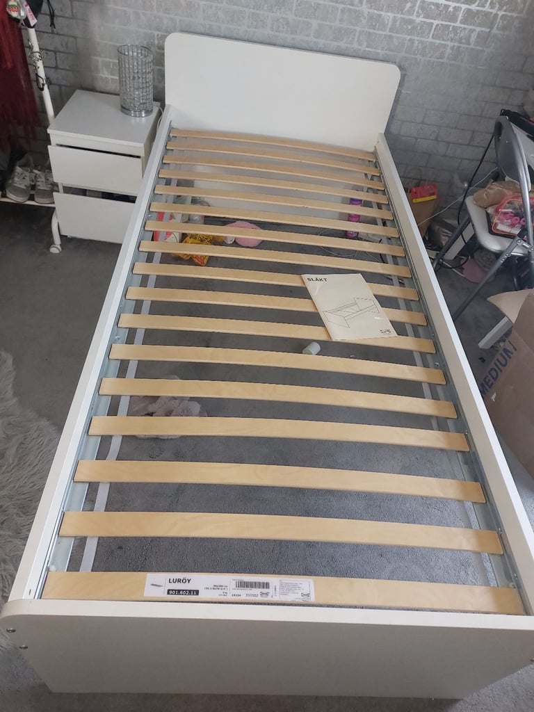 image for Single bed in white colour with bedside 