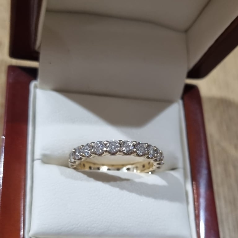 Gold 14ct Diamond full Eternity ring. 