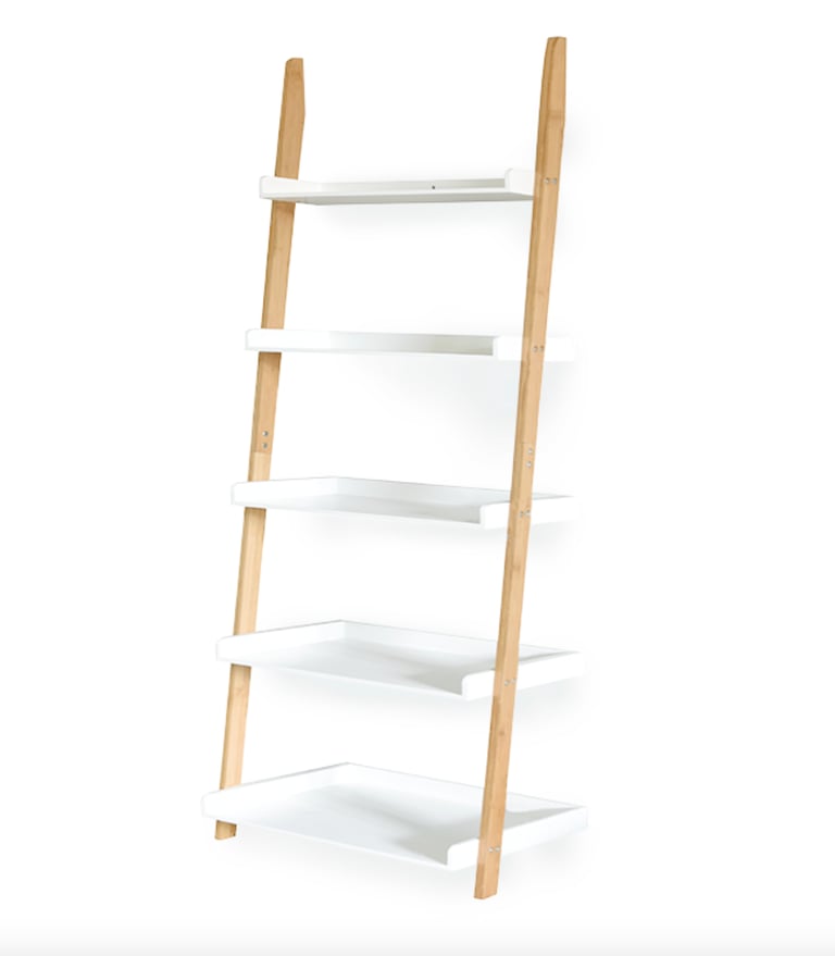 Leaning Ladder Shelves - Bamboo/White