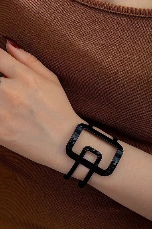 New Black Abstract Design Bangle Bracelet.POST OR COLLECT!