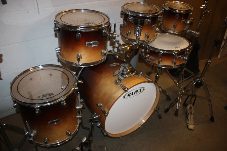 Mapex Pro M Series Caramel Fade 6 Piece Refurbished Drum Kit 20in Bass + All Hardware ~ £575 ono