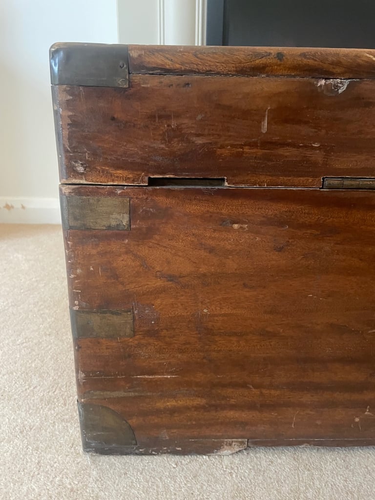 Antique Camphorwood campaign Trunk/Chest - 19th Century 